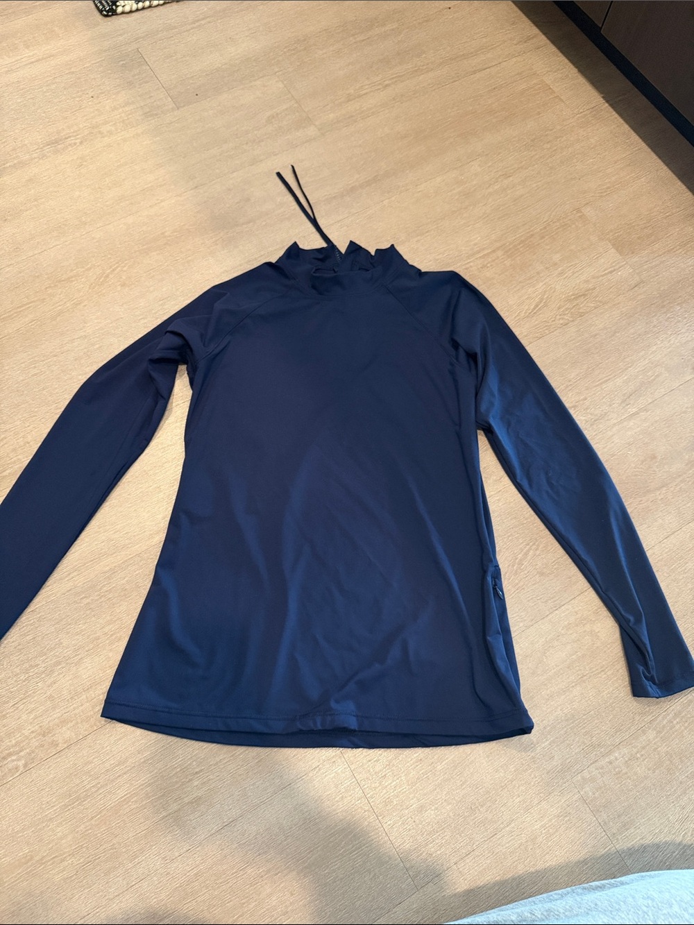 Athleta Navy Zip-Back Swim Top - Size Large - Like New!!